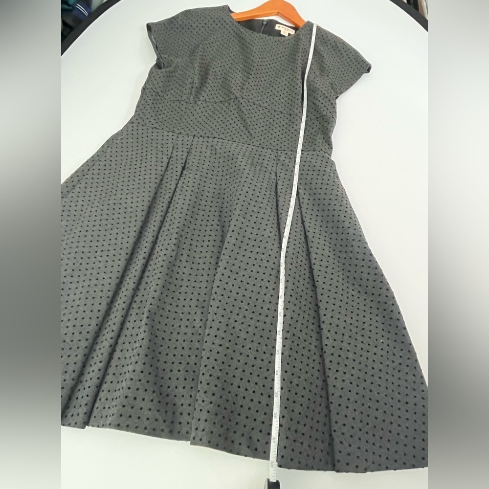 Brooks Brothers Red Fleece Charcoal Polka Dot Mini Dress Size 12 - Picture 6 of 11
